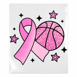 Pink Ribbon Basketball Activist and Awareness UV Transfer