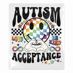Autism Acceptance Be Kind Smiley Activist and Awareness UV Transfer