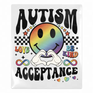 Autism Acceptance Rainbow Smiley Activist and Awareness UV Transfer