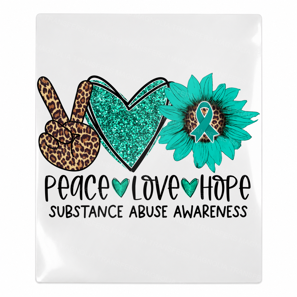 Peace Love Hope Substance Abuse Sunflower