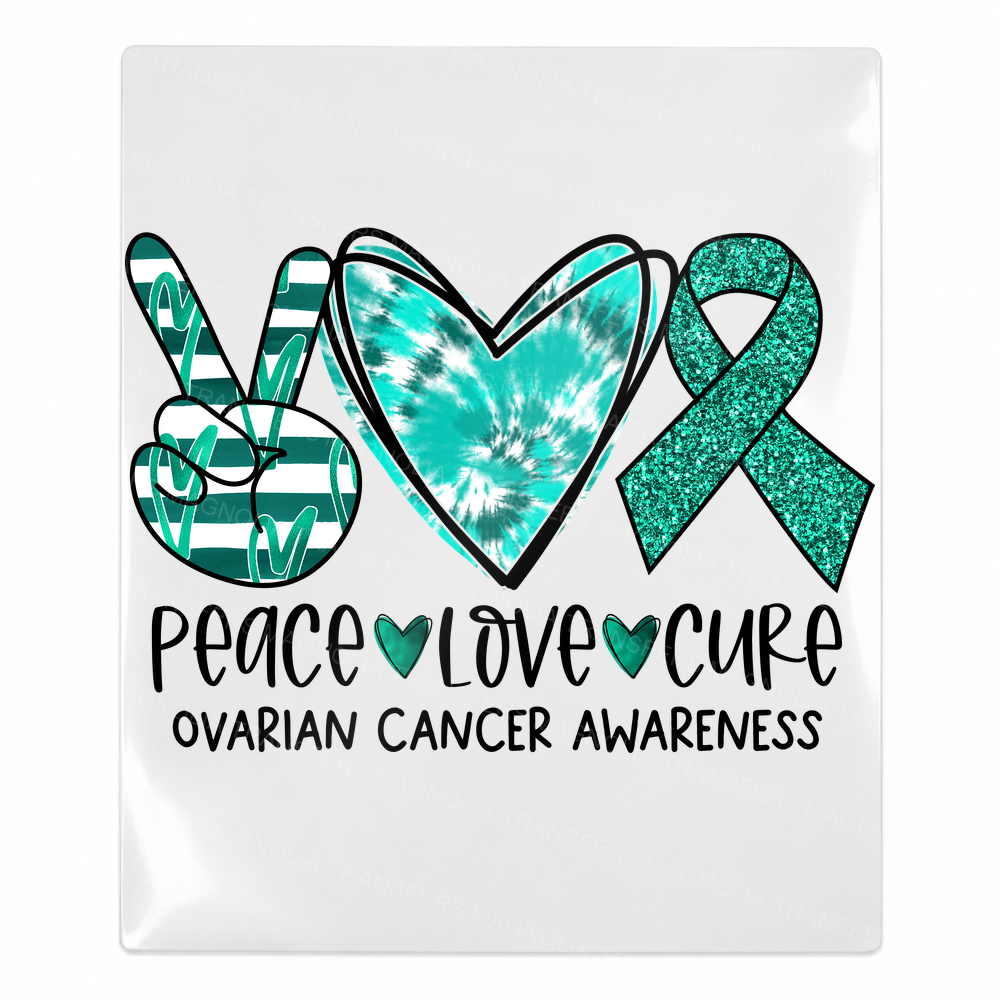 Peace Love Cure Ovarian Cancer Tie Dye