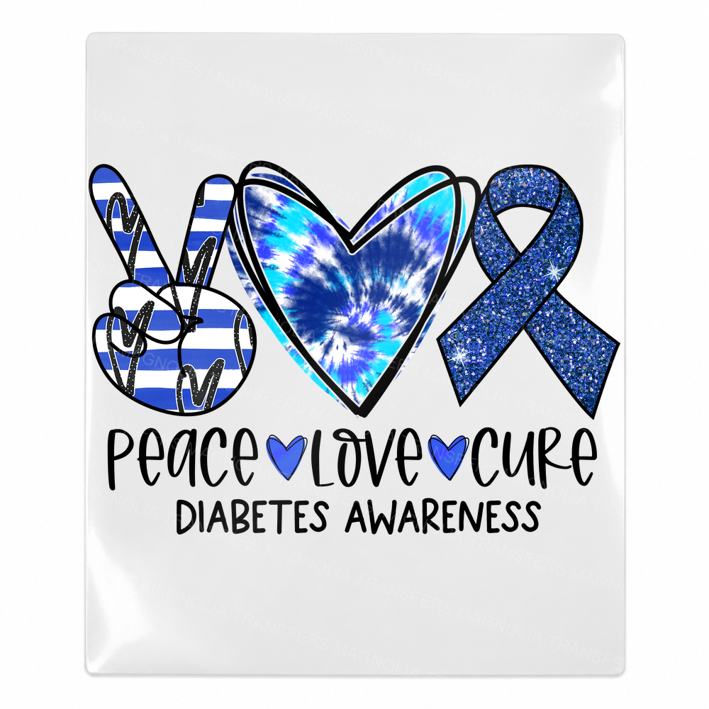 Peace Love Cure Diabetes Tie Dye