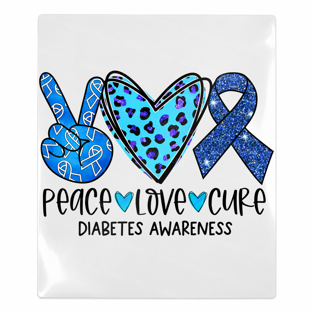 Peace Love Cure Diabetes Leopard