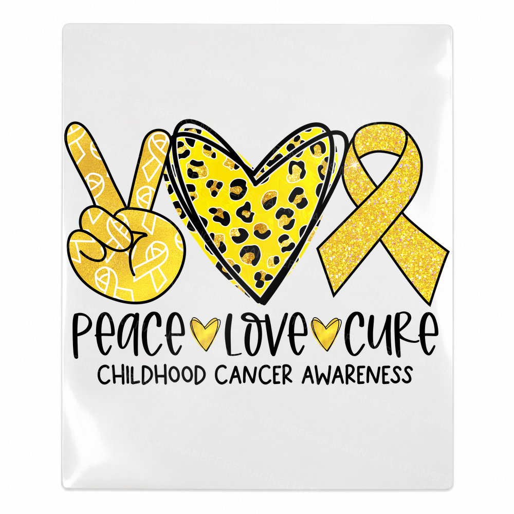 Peace Love Cure Childhood Cancer Leopard