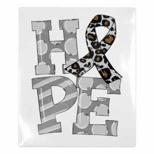 Hope gray leopard ribbon Activist and Awareness UV Transfer with stacked lettering