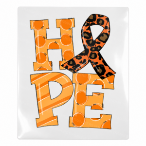 Hope orange leopard ribbon Activist and Awareness UV Transfer with stacked lettering