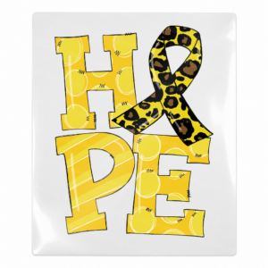 Hope yellow leopard ribbon Activist and Awareness UV Transfer with stacked lettering