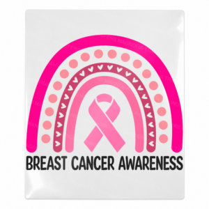 Breast cancer awareness rainbow Activist and Awareness UV Transfer with pink ribbon and bold wording