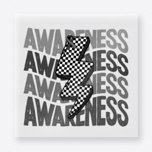 Awareness Lightning Bolt Black Checker Activist & Awareness DTF transfer