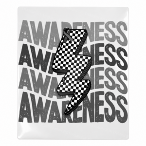 Awareness Lightning Bolt Black Checker Activist & Awareness UV Transfers