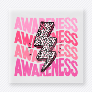 Awareness Lightning Bolt Pink Leopard Activist & Awareness DTF transfer