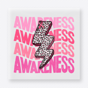 Awareness Lightning Bolt Pink Checker Activist & Awareness DTF transfer
