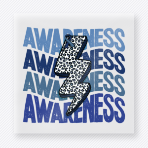 Awareness Lightning Bolt Navy Leopard Activist & Awareness DTF transfer
