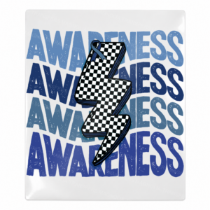 Awareness Lightning Bolt Blue Checker Activist & Awareness UV Transfers