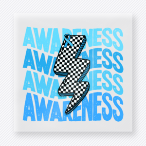 Awareness Lightning Bolt Aqua Checker Activist & Awareness DTF transfer