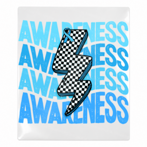 Awareness Lightning Bolt Aqua Checker Activist & Awareness UV Transfers