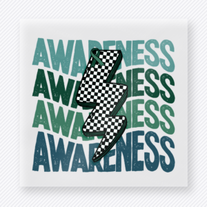 Awareness Lightning Bolt Green Checker Activist & Awareness DTF transfer
