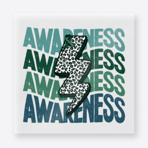 Awareness Lightning Bolt Sage Leopard Activist & Awareness DTF transfer