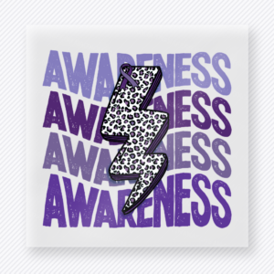 Awareness Lightning Bolt Purple Leopard Activist & Awareness DTF transfer
