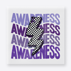 Awareness Lightning Bolt Lavender Checker Activist & Awareness DTF transfer