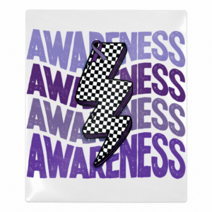 Awareness Lightning Bolt Lavender Checker Activist & Awareness UV Transfers