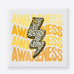 Awareness Lightning Bolt Golden Leopard Activist & Awareness DTF transfer