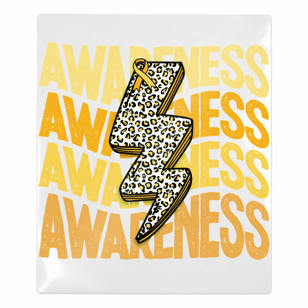 Awareness Lightning Bolt Golden Leopard Activist & Awareness UV Transfers