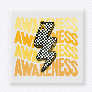 Awareness Lightning Bolt Golden Checker Activist & Awareness DTF transfer