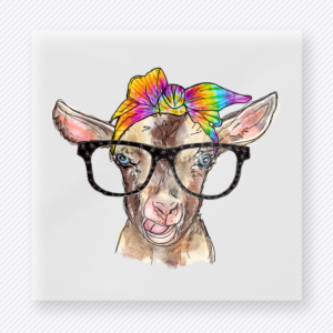 Goat With Glasses and Bow Animals & Pets DTF transfer mockup