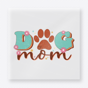 Dog Mom Floral Paw Animals & Pets DTF transfer mockup