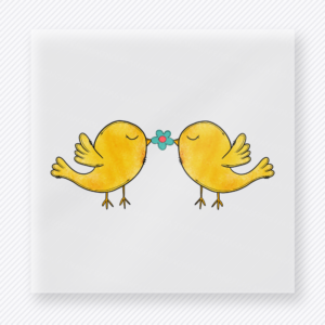 Love Birds Blue Flower Kiss Animals & Pets DTF transfer mockup