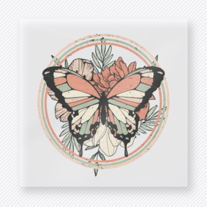 Floral Butterfly Circle Animals & Pets DTF transfer