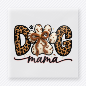 Dog Mama Leopard Bow Animals & Pets DTF transfer