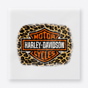 Harley Davidson Motor Cycles Leopard Badge Automotive & Motorcycle DTF transfer mockup