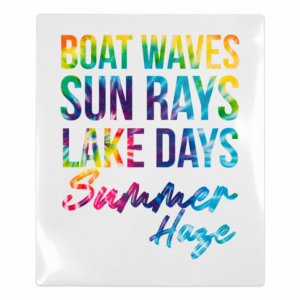 Boat Waves Sun Rays Lake Days Summer Haze Beach & Summer UV transfer with sun artwork, summertime lettering, lake day details, wave accents, boating details