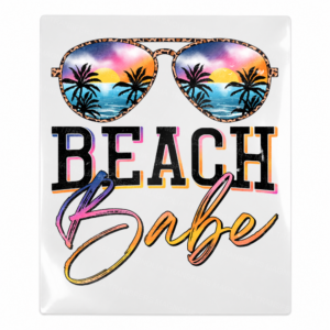 Beach Babe Sunglasses Beach & Summer UV transfer with tropical sunglasses, coastal beach artwork