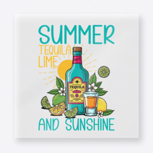 Summer Tequila Lime and Sunshine Beach & Summer DTF transfer mockup