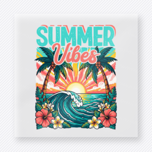 Summer Vibes Tropical Wave Beach & Summer DTF transfer mockup