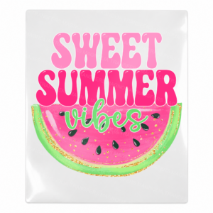 Sweet Summer Vibes Watermelon Beach & Summer UV transfer with summertime lettering, watermelon artwork