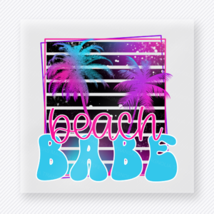 Beach Babe Neon Palms Beach & Summer DTF transfer mockup
