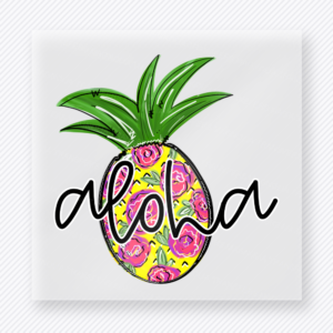 Aloha Pineapple Beach & Summer DTF transfer mockup