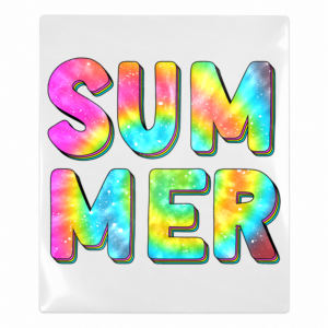 Summer Tie Dye Beach & Summer UV transfer with summertime lettering