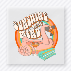 Sunshine on My Mind Flamingo Beach & Summer DTF transfer mockup
