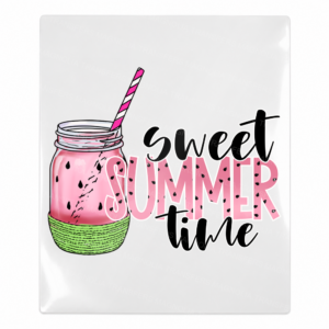 Sweet Summer Time Pink Drink Beach & Summer UV transfer with summertime lettering, pink drink artwork