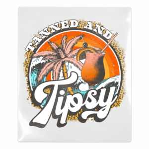 Tanned and Tipsy Leopard Beach & Summer UV transfer design for hard surfaces