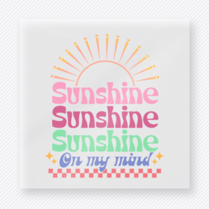 Sunshine On My Mind Checkered Beach & Summer DTF transfer mockup