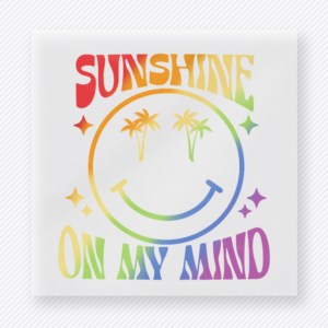 Sunshine On My Mind Rainbow Smiley Beach & Summer DTF transfer mockup