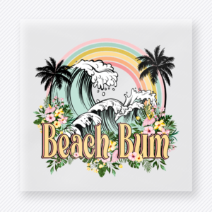 Beach Bum Rainbow Wave Beach & Summer DTF transfer mockup