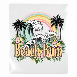 Beach Bum Rainbow Wave Beach & Summer UV transfer design for hard surfaces