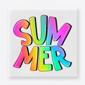 Summer Rainbow Letters Beach & Summer DTF transfer mockup